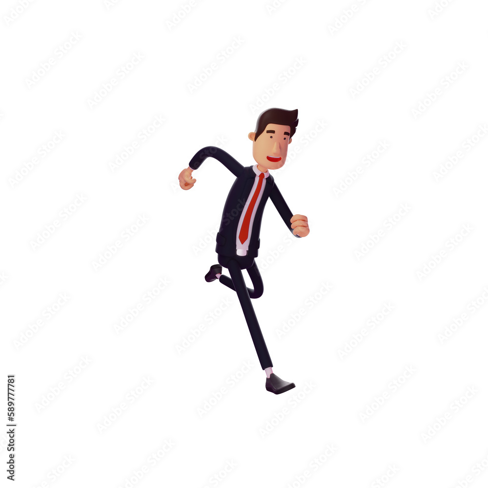 3D illustration. Running Man 3D Cartoon Design. swinging arms and fists. showing a hasty expression. 3D Cartoon Character 3D illustration. Running Man 3D Cartoon Design. swinging arms and fists. showing a hasty expression. 3D Cartoon Character