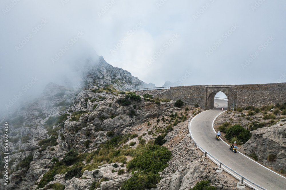 Winding road in the mountains.