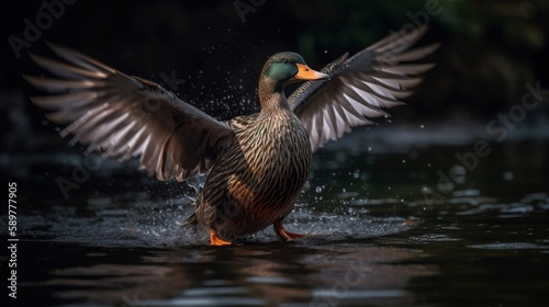 realistic mallard duck on the water