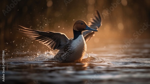realistic mallard duck on the water © Tebha Workspace