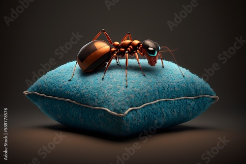 ant on pillow created using AI Generative Technology