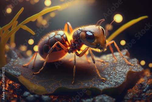 ant on the ground created using AI Generative Technology
