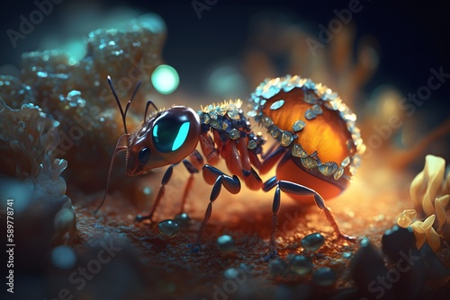 ant on the ground created using AI Generative Technology