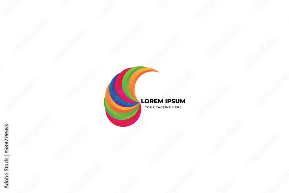  logo unique colorful gradient design illustration