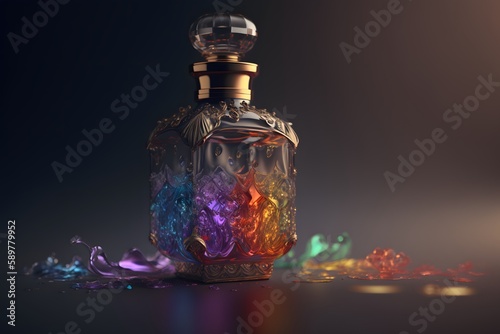 bottle of perfume created using AI Generative Technology