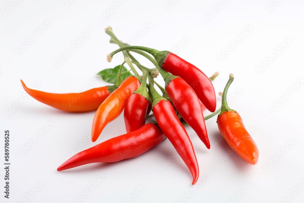 red chili peppers isolated on white