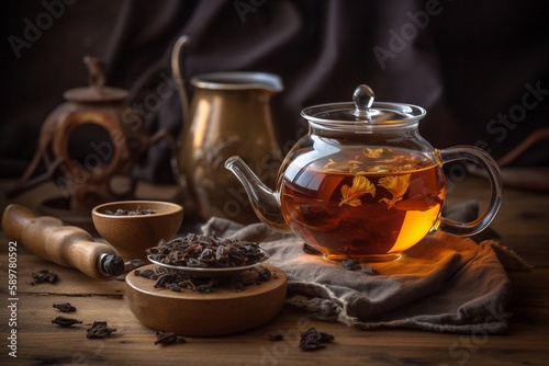 cup of tea with jasmine flower