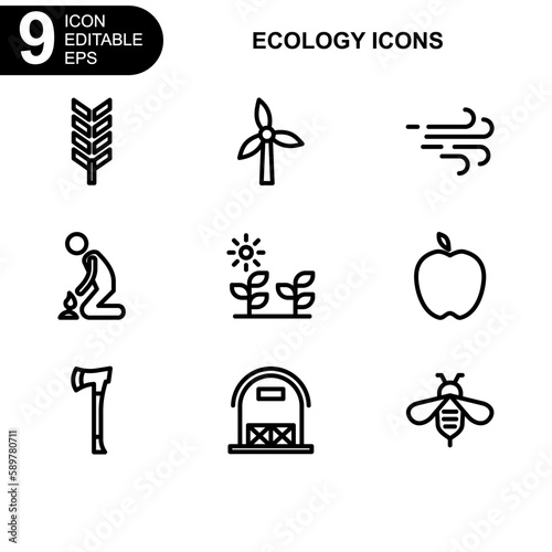 nature and ecology icon or logo isolated sign symbol vector illustration - Collection of high quality black style vector icons 
