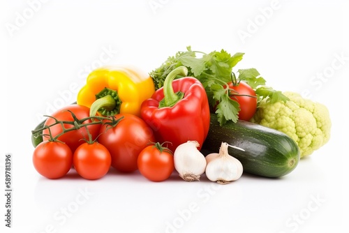 fresh vegetables isolated on white