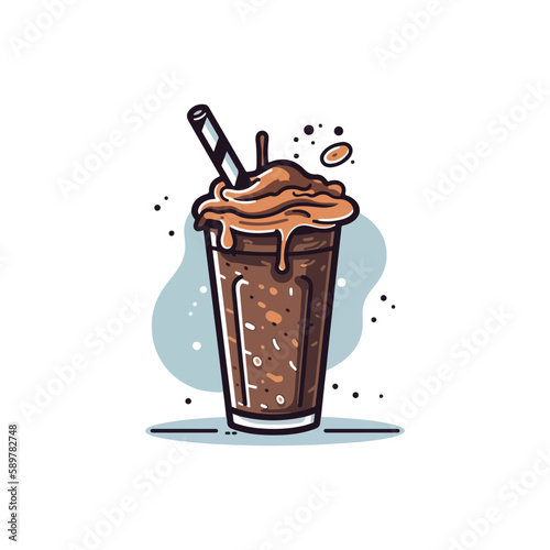Chocolate Milkshake simple modern logo