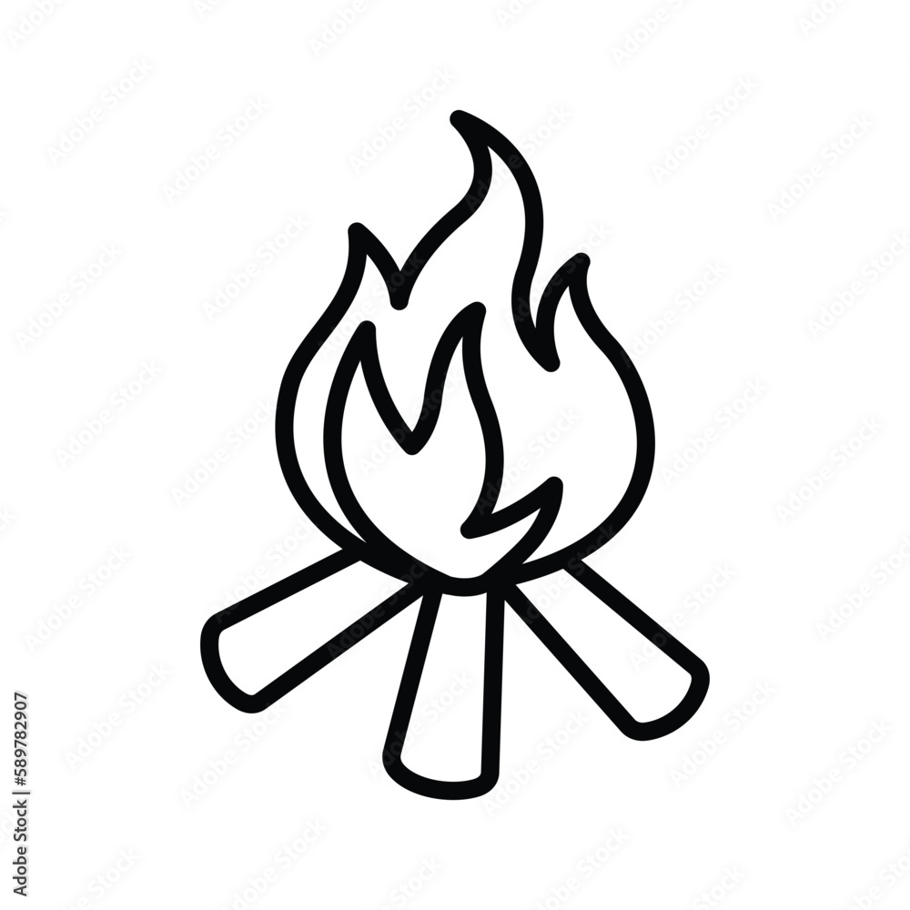 camp fire icon vector design template in white background camp fire icon vector design template in white background