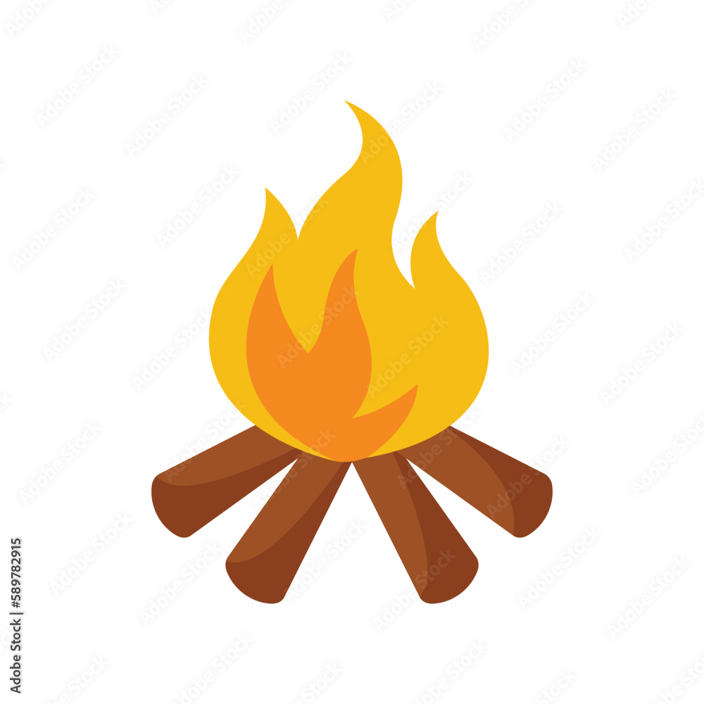 camp fire icon vector design template in white background camp fire icon vector design template in white background