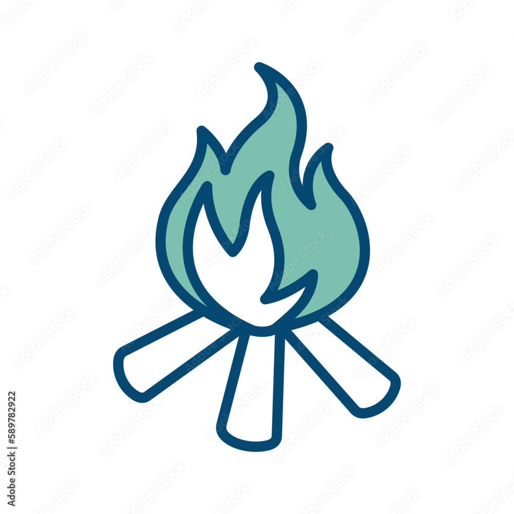 camp fire icon vector design template in white background camp fire icon vector design template in white background