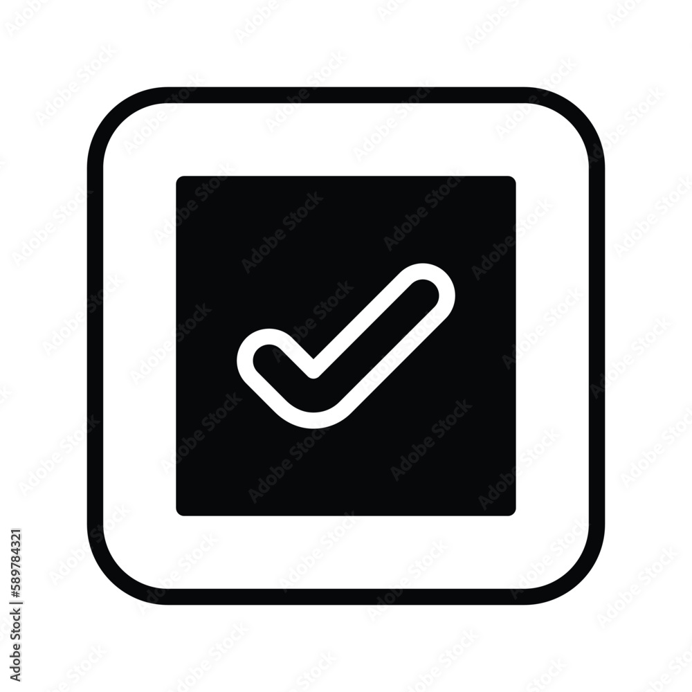 Check icon with white background stock illustration Check icon with white background stock illustration