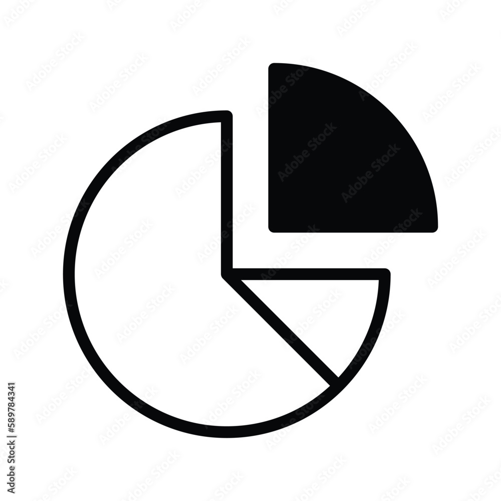 Pie chart icon with white background stock illustration Pie chart icon with white background stock illustration
