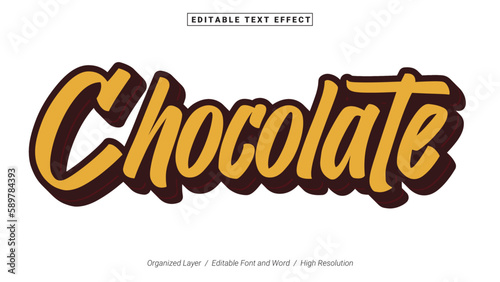 Editable Chocolate Font Design. Alphabet Typography Template Text Effect. Lettering Vector Illustration for Product Brand and Business Logo.
