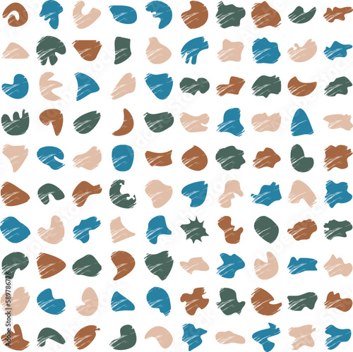 Grune Hand Drawn Organic Shapes Liquid and fluid shape Multicolor symbol Set 100 