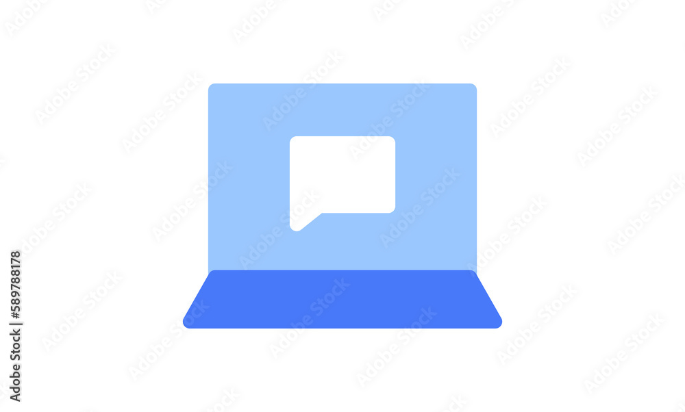 Laptop icon and computer flat line symbol.
Laptop icon and computer flat line symbol.