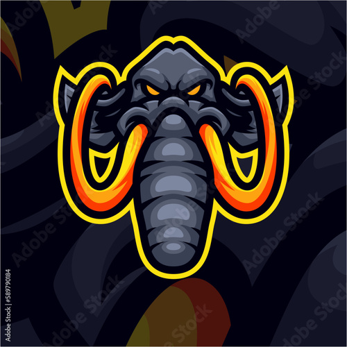 Elephant logo mascot illustration premium vector