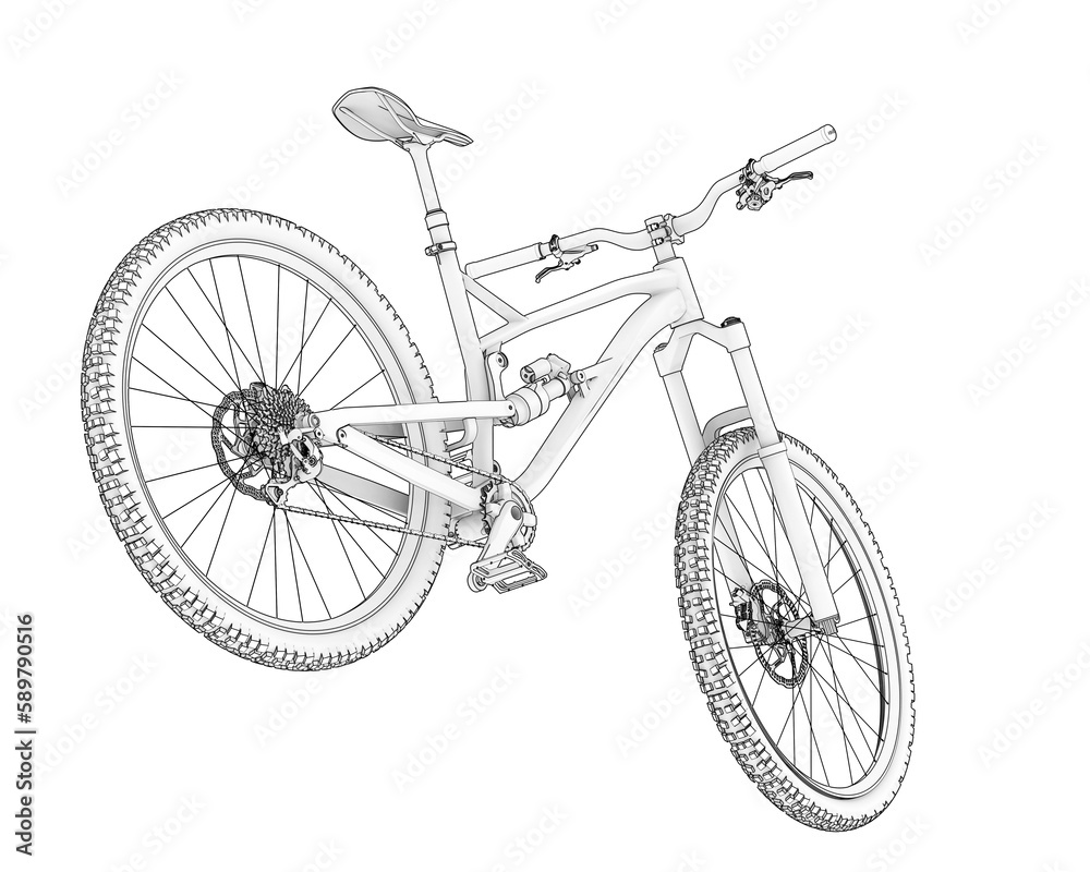 Fast bike isolated on transparent background. 3d rendering - illustration