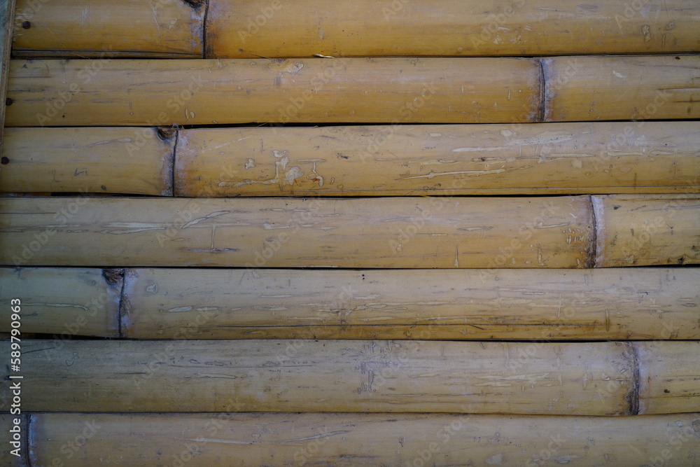 Dried brown bamboo cut into halves arranged as a background image. Dried brown bamboo cut into halves arranged as a background image.
