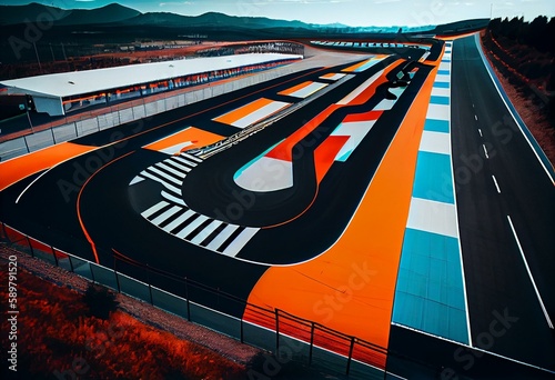 formula one racing circuit in spain. Generative AI photo