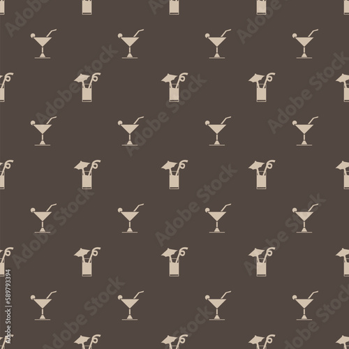 Cocktail seamless pattern background. Vector texture illustratio