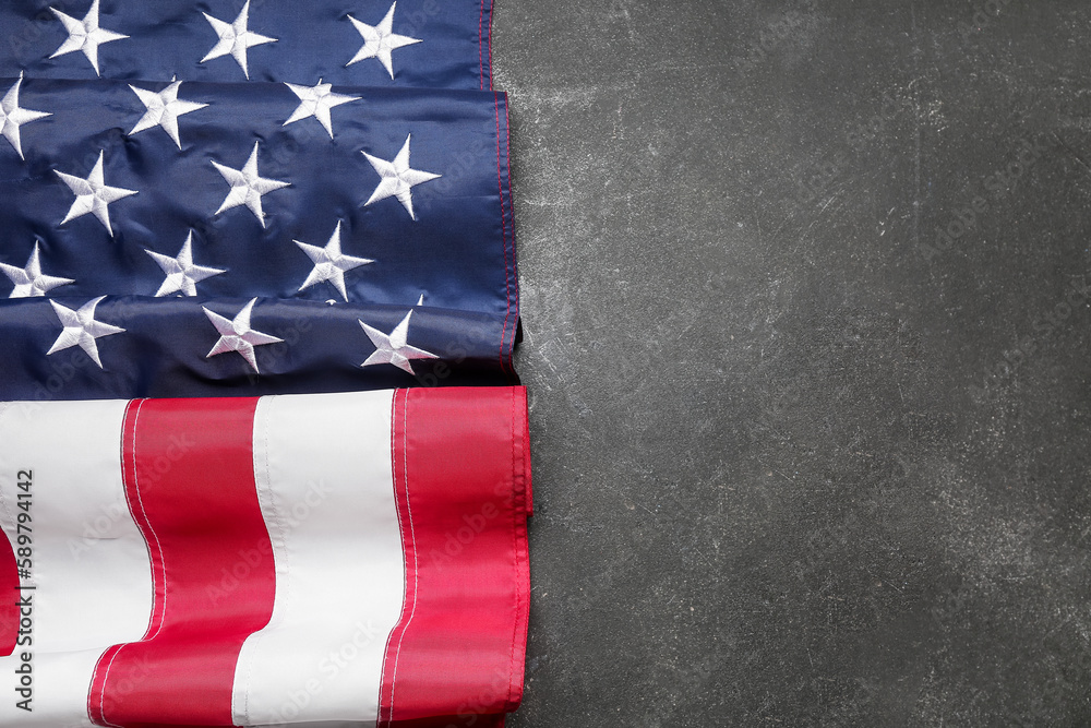 Obraz premium USA flag on dark background. Memorial Day celebration