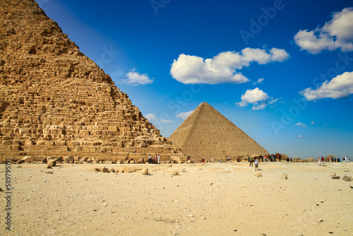 Beautiful landscape with the Great Pyramid in Giza  Egypt