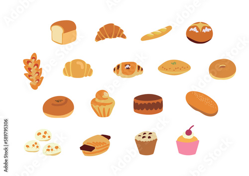 いろいろなパンのイラストセット
