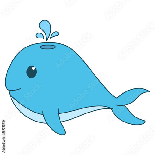 whale fish cartoon