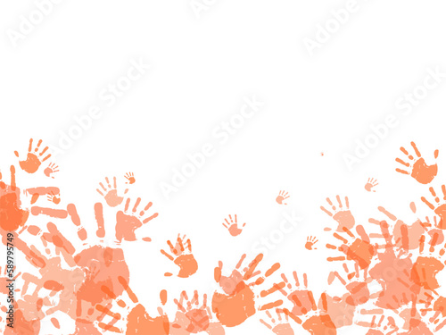 Hand Print vector background illustration with copy space 