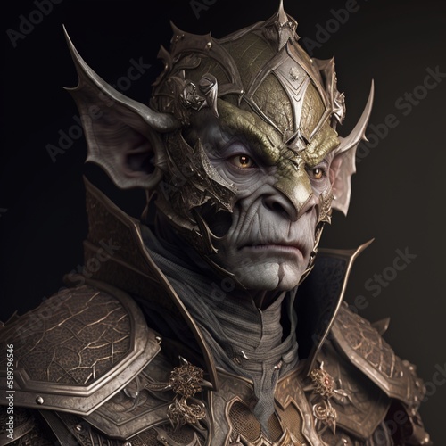 Character Portrait Design Armoured Goblin