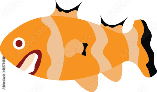 illustration of a fish, Color Fish, Fish on Fire, Fish Vector 
