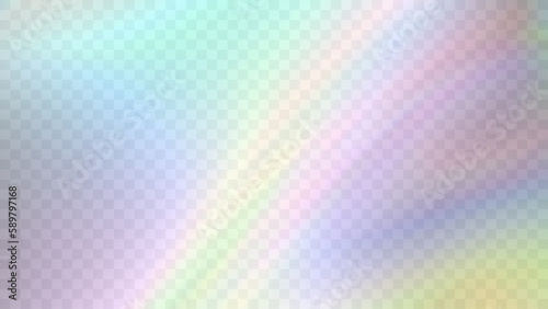 Modern blurred gradient background in trendy retro 90s, 00s style. Y2K aesthetic. Rainbow light prism effect. Hologram reflection. Poster template for social media posts