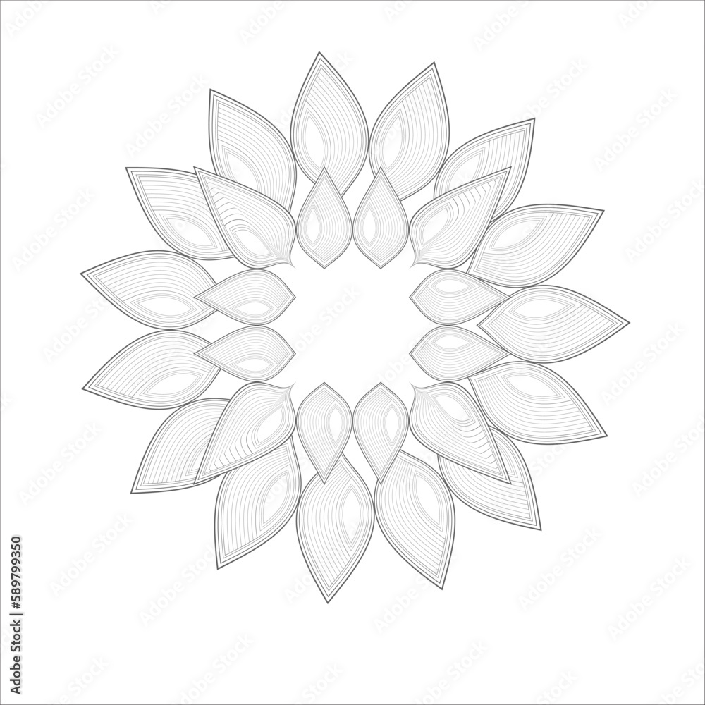 Decorative Doodle flowers in black and white for coloringbook, cover, background, invitation card. Hand drawn sketch for adult anti stress coloring page isolated in white background.-vector