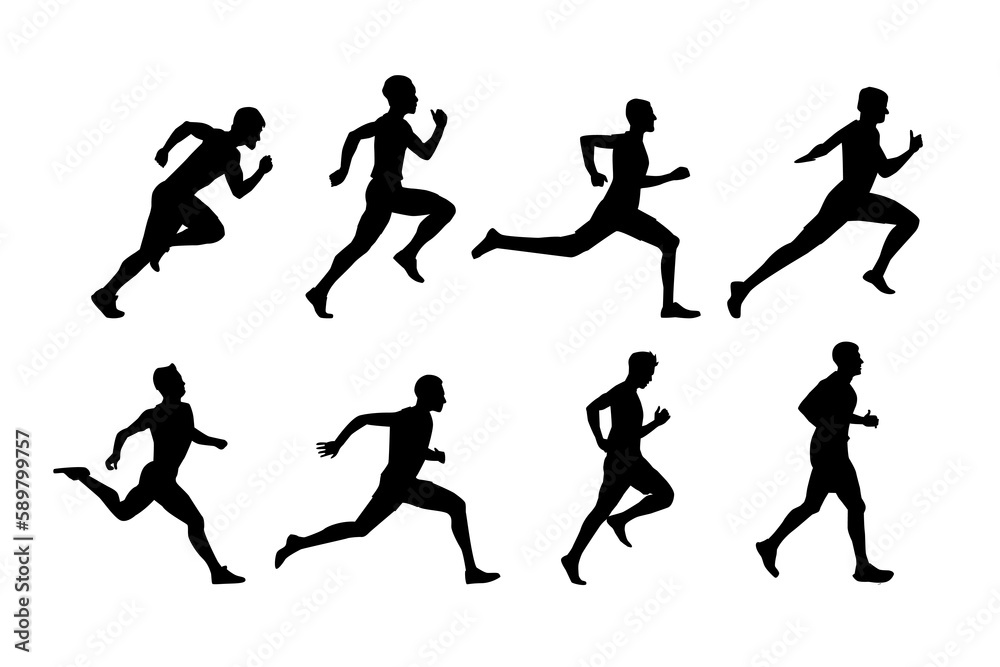Man running silhouette
