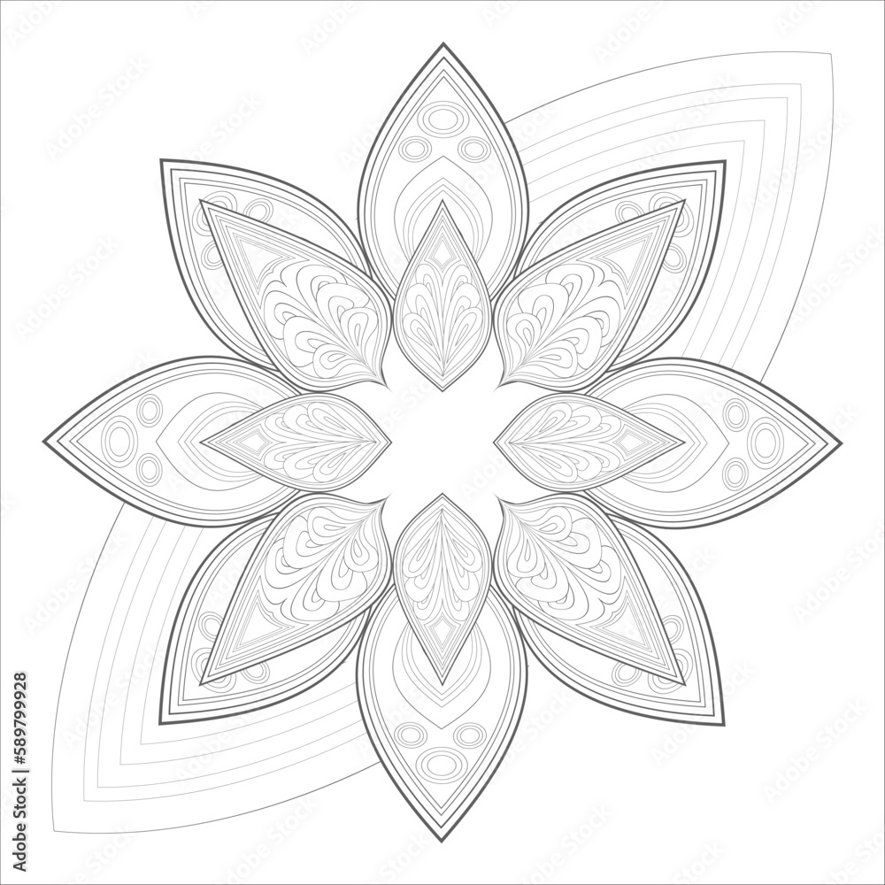Decorative Doodle flowers in black and white for coloringbook, cover, background, invitation card. Hand drawn sketch for adult anti stress coloring page isolated in white background.-vector Decorative Doodle flowers in black and white for coloringbook, cover, background, invitation card. Hand drawn sketch for adult anti stress coloring page isolated in white background.-vector