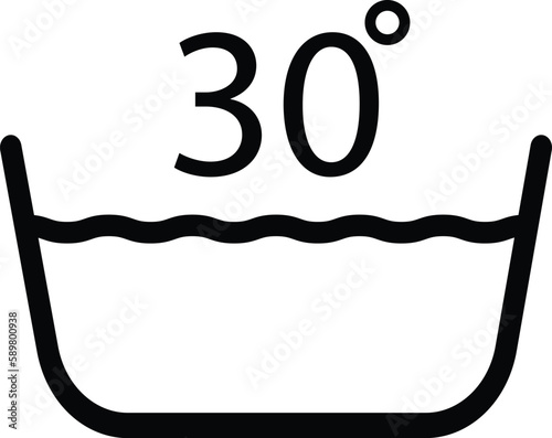 delicate washing 30 degree icon. delicate gentle 30 degrees washing laundry symbol. flat style.