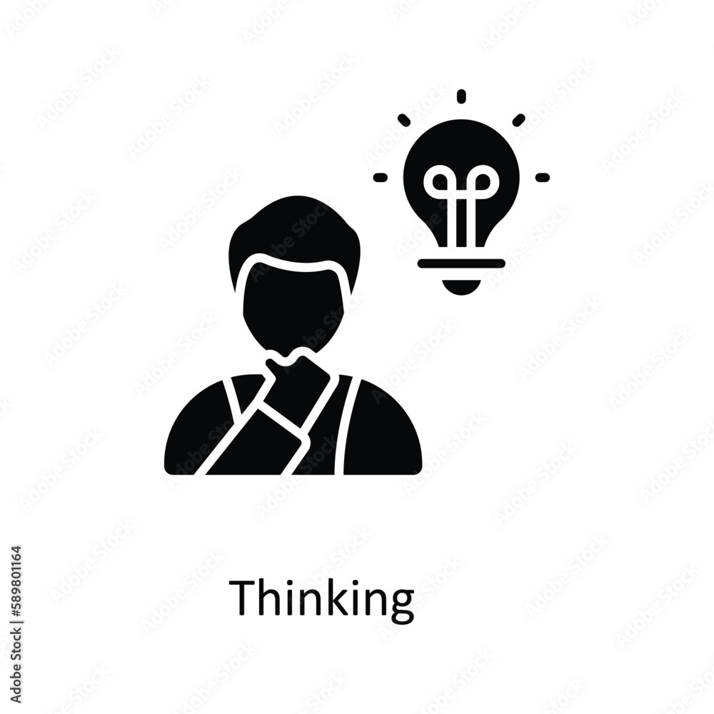 Thinking Vector Solid Icons. Simple stock illustration stock