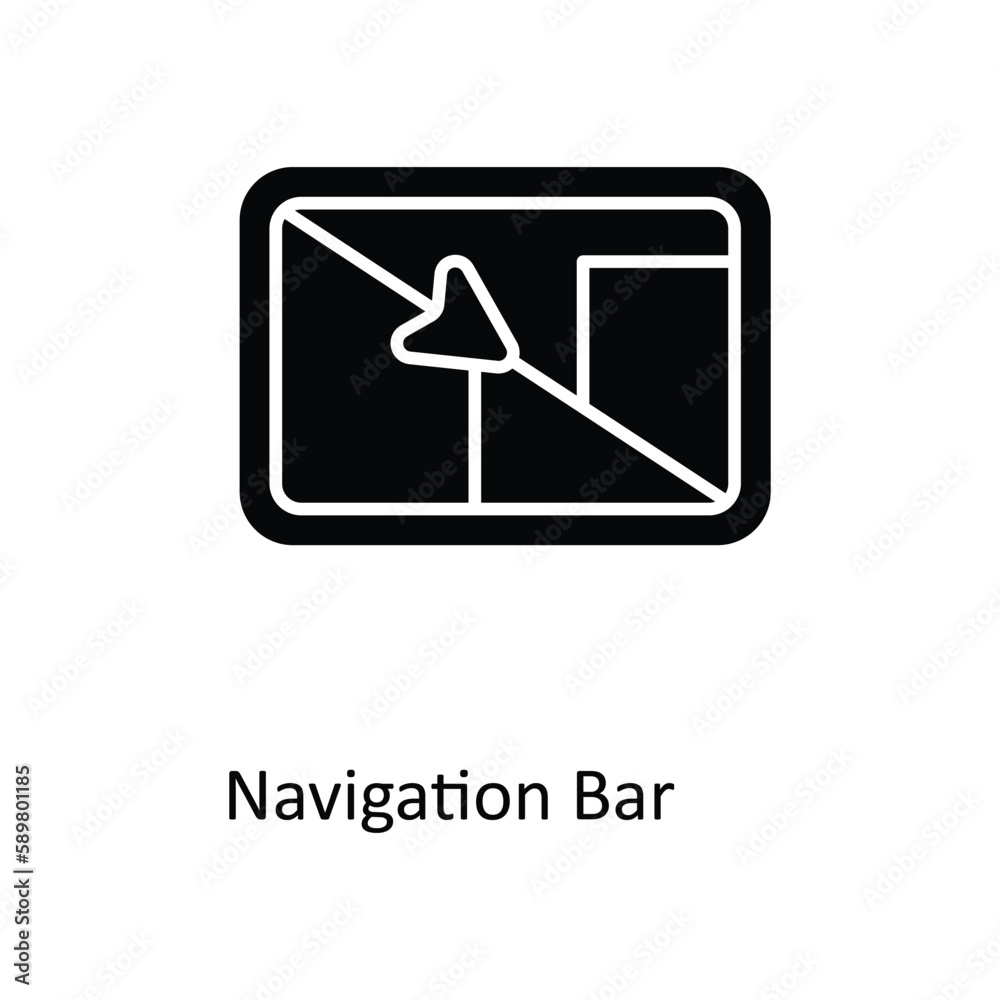 Navigation Bar Vector Solid Icons. Simple stock illustration stock Navigation Bar Vector Solid Icons. Simple stock illustration stock