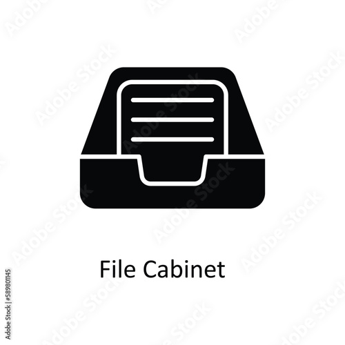 File Cabinet Vector Solid Icons. Simple stock illustration stock