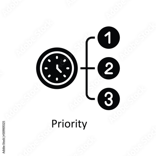 Priority Vector Solid Icons. Simple stock illustration stock