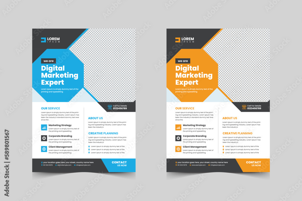 Obraz premium Corporate flyer template design for a business proposal,Modern, advertisement, marketing, promotion