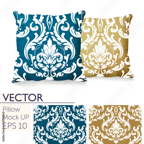 3d realistic pillow mockup set vector image