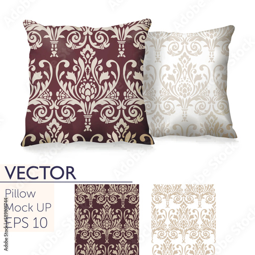 3d realistic pillow mockup set vector image