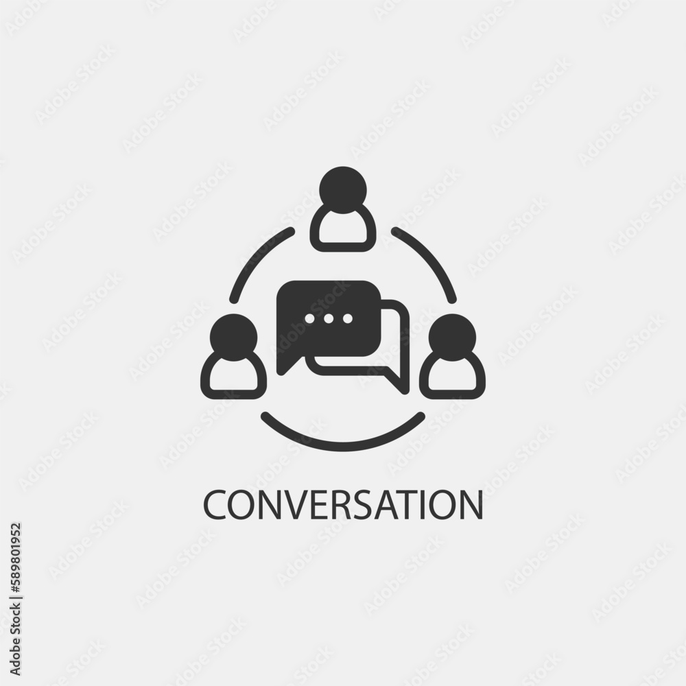 Conversation vector icon illustration sign Conversation vector icon illustration sign