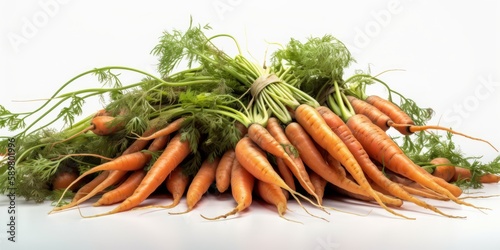 carrots isolated on white background, generative ai
