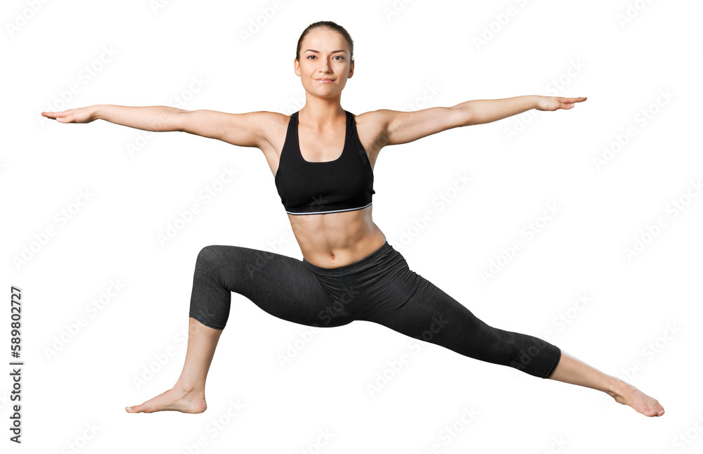 Young beautiful woman doing yoga on white background Young beautiful woman doing yoga on white background