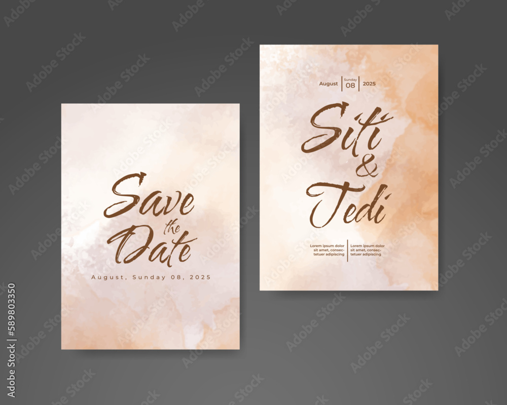 Wedding invitation with abstract watercolor background Wedding invitation with abstract watercolor background